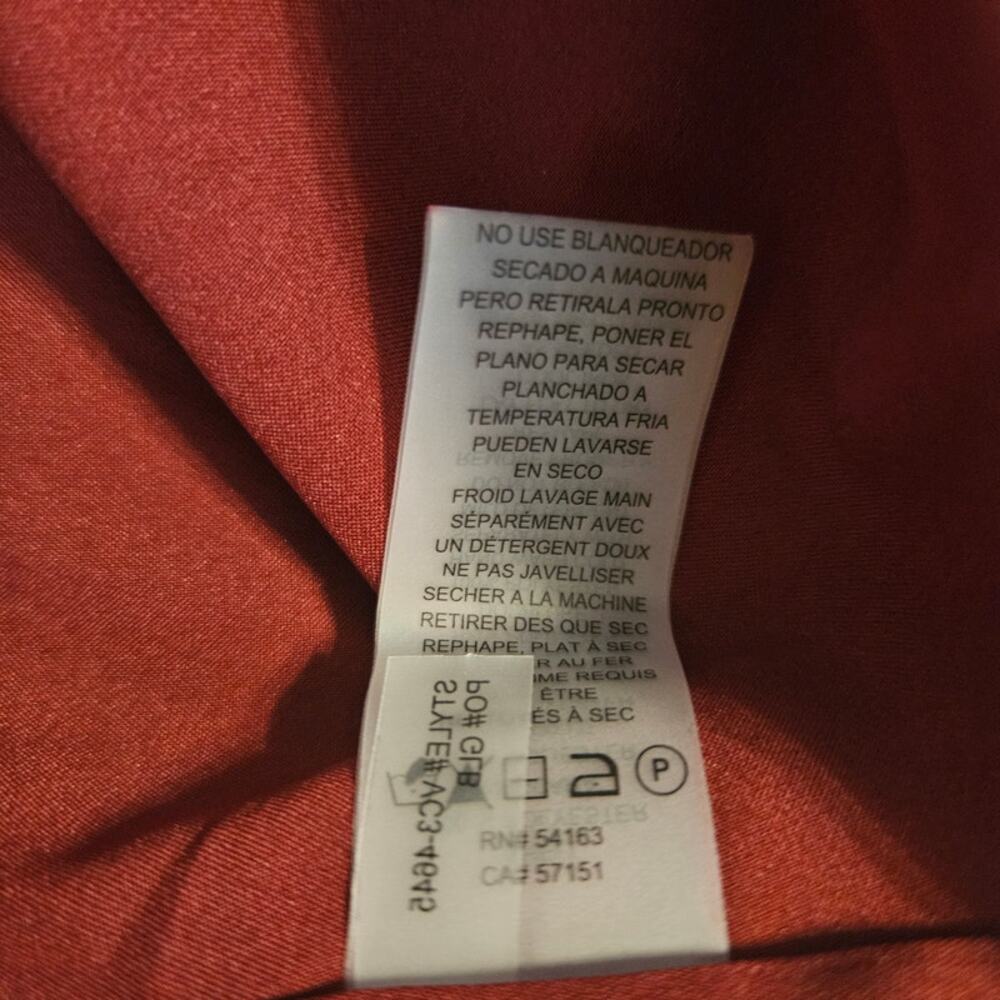 NWOT Vince Camuto Fit and Flare Balloon Sleeve Red Chiffon Dress Sz 10 - Picture 12 of 14